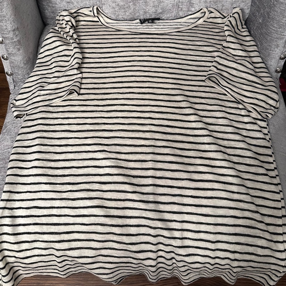 Stripped Blouse Puff Sleeves